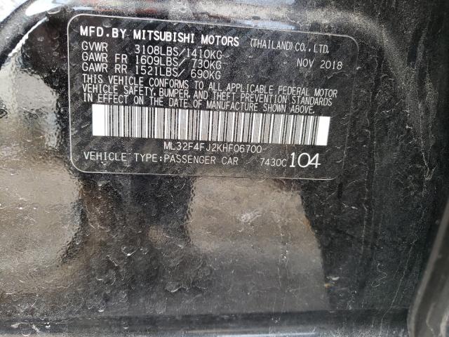 Photo 9 VIN: ML32F4FJ2KHF06700 - MITSUBISHI MIRAGE G4 