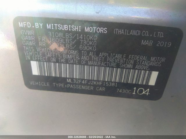 Photo 8 VIN: ML32F4FJ2KHF15381 - MITSUBISHI MIRAGE G4 