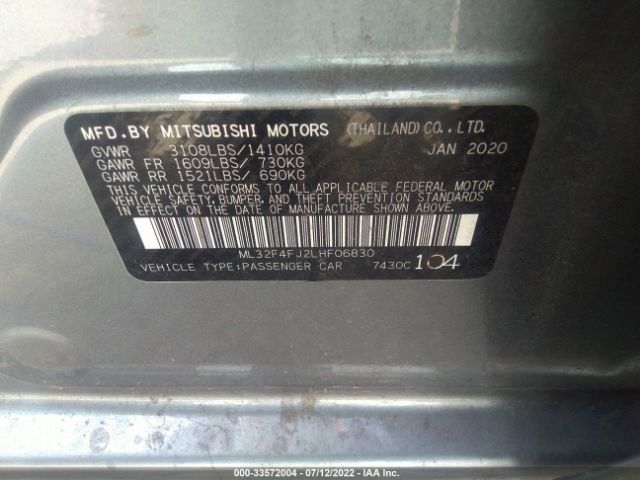 Photo 8 VIN: ML32F4FJ2LHF06830 - MITSUBISHI MIRAGE G4 