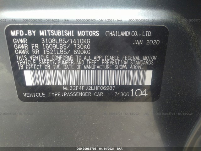 Photo 8 VIN: ML32F4FJ2LHF06987 - MITSUBISHI MIRAGE G4 