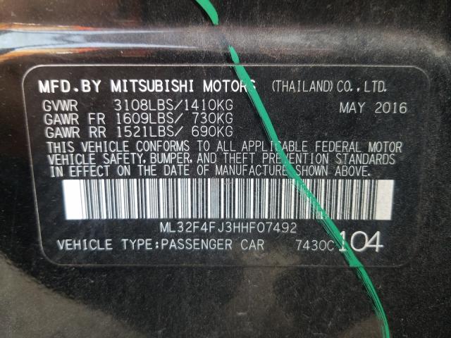 Photo 9 VIN: ML32F4FJ3HHF07492 - MITSUBISHI MIRAGE G4 