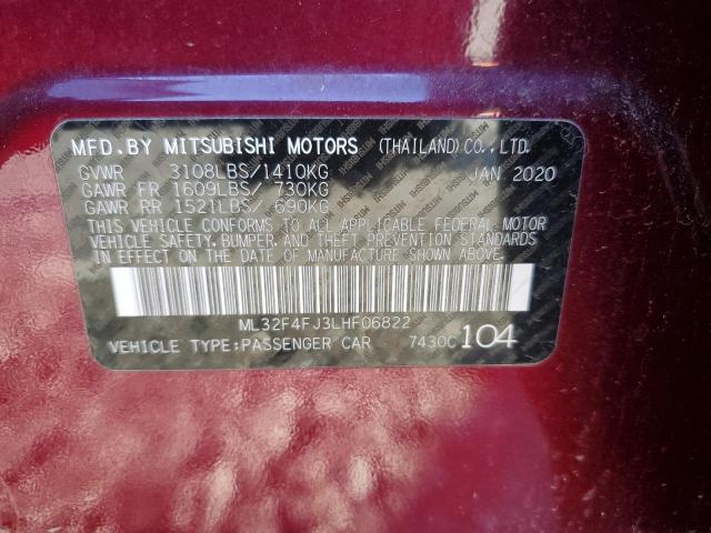 Photo 12 VIN: ML32F4FJ3LHF06822 - MITSUBISHI MIRAGE 