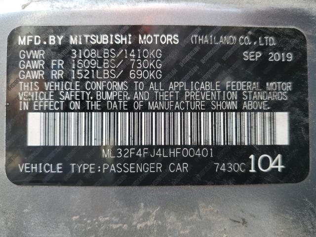 Photo 12 VIN: ML32F4FJ4LHF00401 - MITSUBISHI MIRAGE G4 