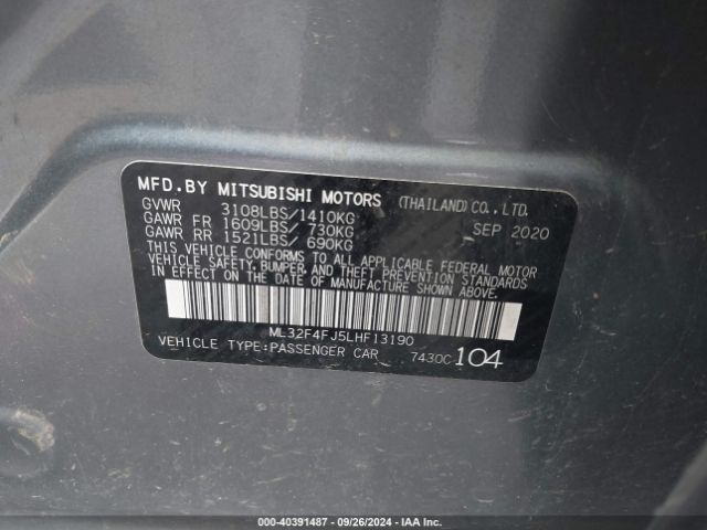 Photo 8 VIN: ML32F4FJ5LHF13190 - MITSUBISHI MIRAGE G4 