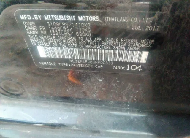 Photo 8 VIN: ML32F4FJ6JHF00333 - MITSUBISHI MIRAGE G4 