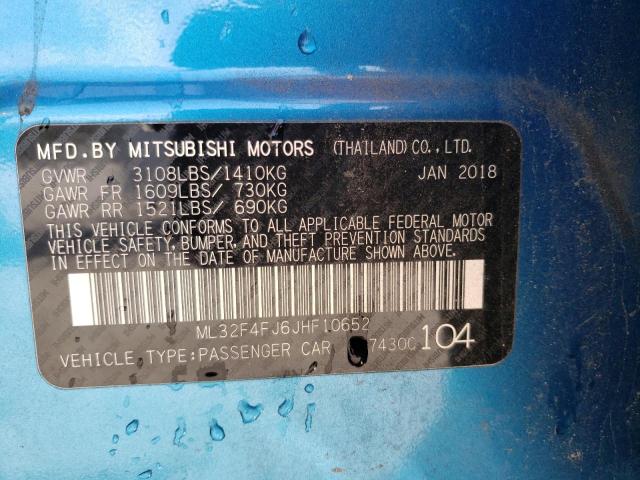 Photo 12 VIN: ML32F4FJ6JHF10652 - MITSUBISHI MIRAGE 