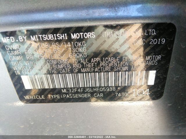 Photo 8 VIN: ML32F4FJ6LHF05938 - MITSUBISHI MIRAGE G4 