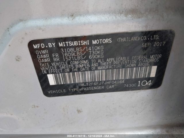 Photo 8 VIN: ML32F4FJ7JHF04164 - MITSUBISHI MIRAGE G4 