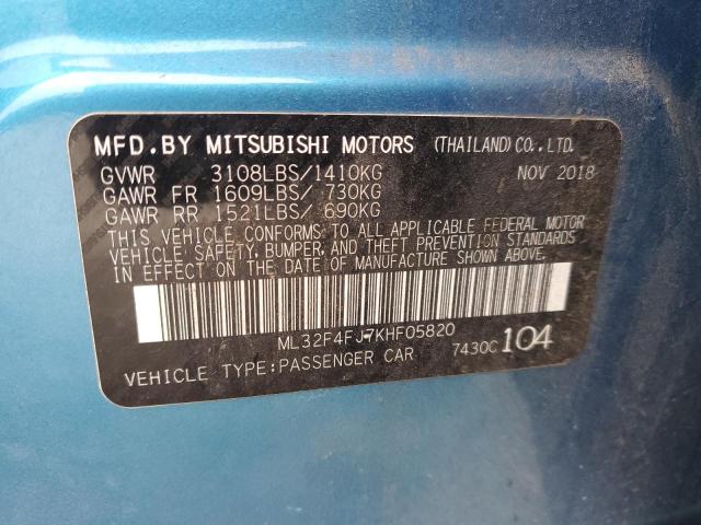 Photo 11 VIN: ML32F4FJ7KHF05820 - MITSUBISHI MIRAGE 