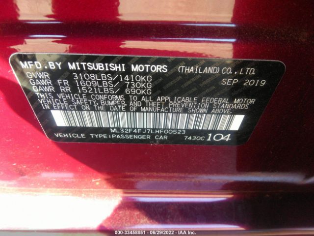 Photo 8 VIN: ML32F4FJ7LHF00523 - MITSUBISHI MIRAGE G4 