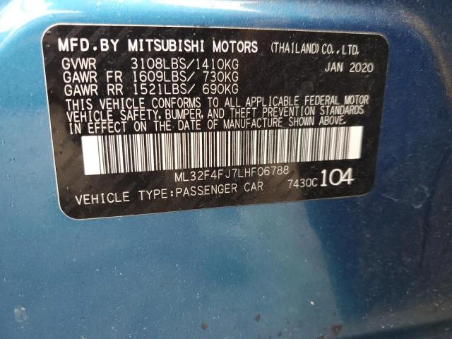 Photo 11 VIN: ML32F4FJ7LHF06788 - MITSUBISHI MIRAGE G4 