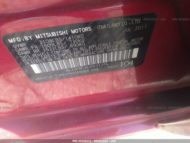 Photo 8 VIN: ML32F4FJ8JHF01774 - MITSUBISHI MIRAGE G4 