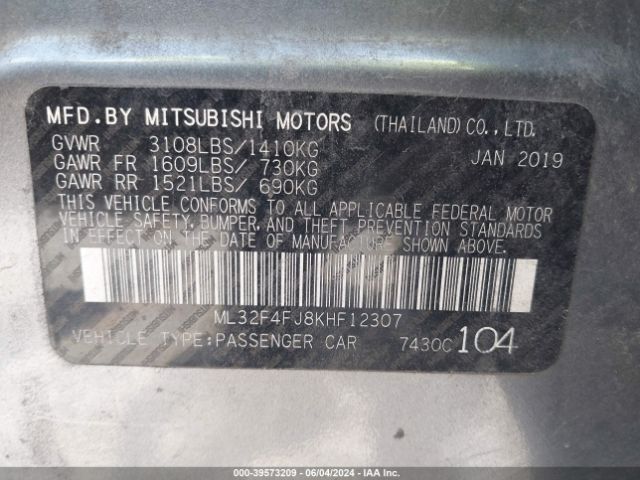 Photo 8 VIN: ML32F4FJ8KHF12307 - MITSUBISHI MIRAGE G4 