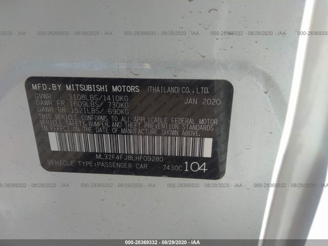 Photo 8 VIN: ML32F4FJ8LHF09280 - MITSUBISHI MIRAGE G4 