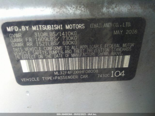 Photo 8 VIN: ML32F4FJXHHF08008 - MITSUBISHI MIRAGE G4 