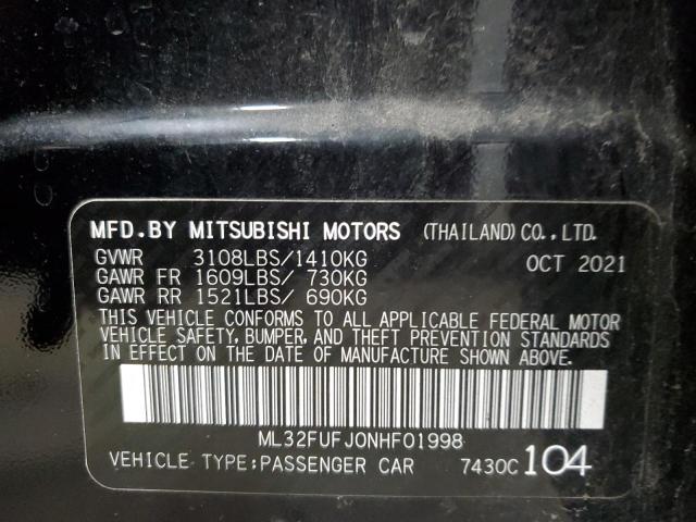 Photo 12 VIN: ML32FUFJ0NHF01998 - MITSUBISHI MIRAGE 