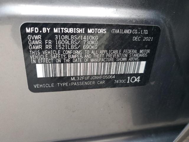 Photo 12 VIN: ML32FUFJ0NHF05064 - MITSUBISHI MIRAGE 