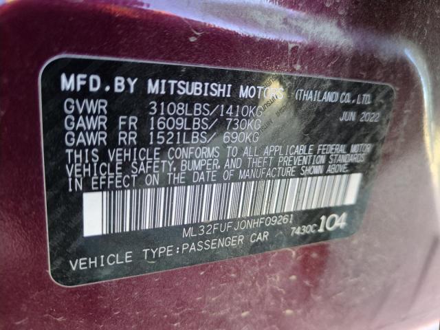 Photo 11 VIN: ML32FUFJ0NHF09261 - MITSUBISHI MIRAGE G4 