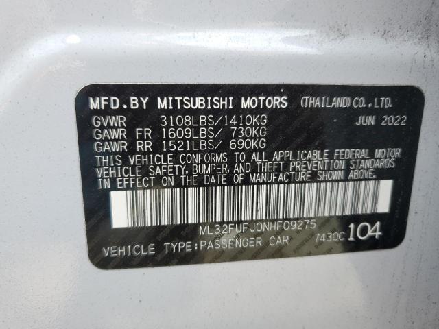 Photo 11 VIN: ML32FUFJ0NHF09275 - MITSUBISHI MIRAGE 