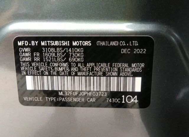 Photo 8 VIN: ML32FUFJ0PHF03723 - MITSUBISHI MIRAGE G4 