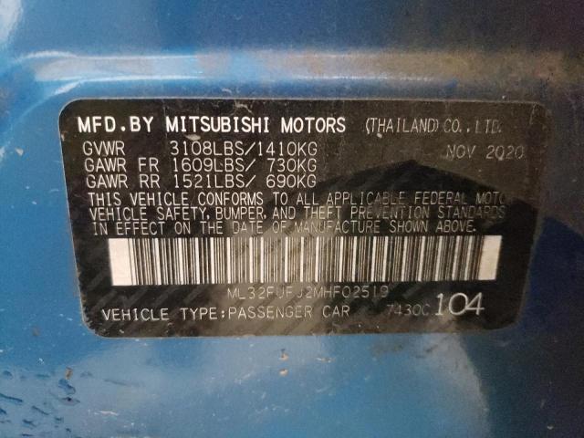 Photo 11 VIN: ML32FUFJ2MHF02519 - MITSUBISHI MIRAGE 