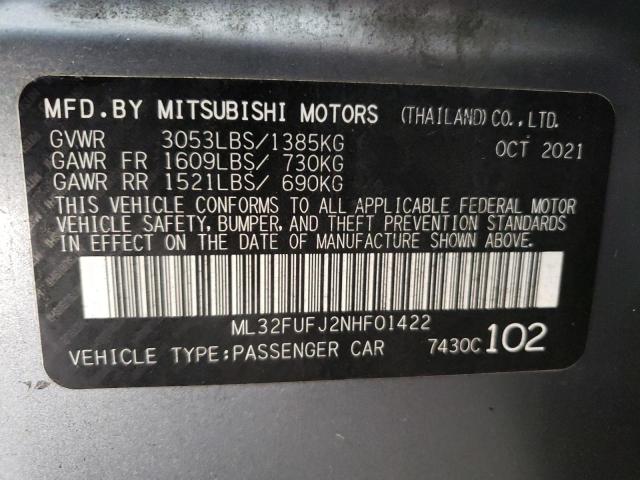 Photo 11 VIN: ML32FUFJ2NHF01422 - MITSUBISHI MIRAGE G4 