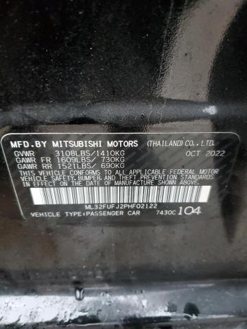 Photo 11 VIN: ML32FUFJ2PHF02122 - MITSUBISHI MIRAGE 