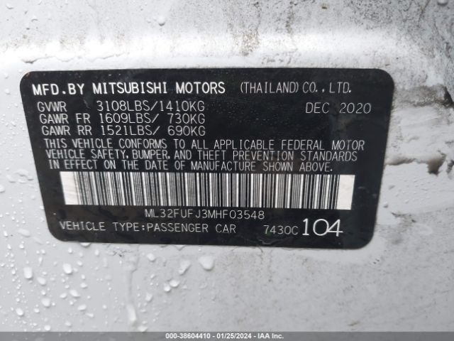 Photo 8 VIN: ML32FUFJ3MHF03548 - MITSUBISHI MIRAGE G4 