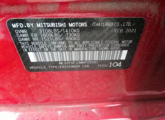 Photo 8 VIN: ML32FUFJ3MHF05591 - MITSUBISHI MIRAGE G4 