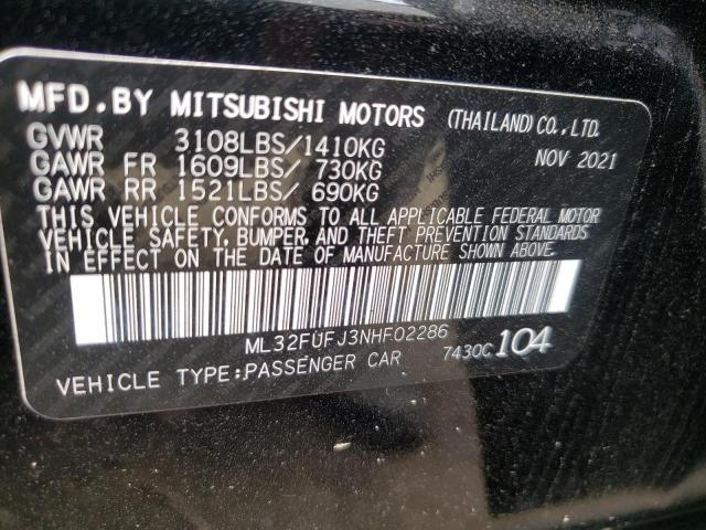 Photo 9 VIN: ML32FUFJ3NHF02286 - MITSUBISHI MIRAGE G4 