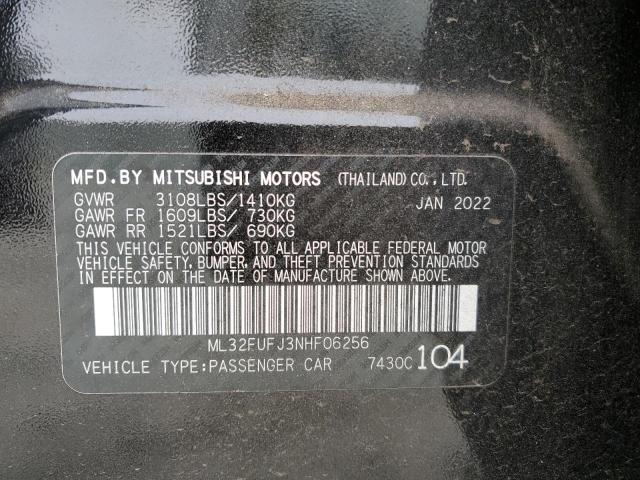 Photo 11 VIN: ML32FUFJ3NHF06256 - MITSUBISHI MIRAGE 