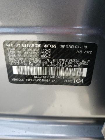 Photo 12 VIN: ML32FUFJ3NHF07018 - MITSUBISHI MIRAGE G4 