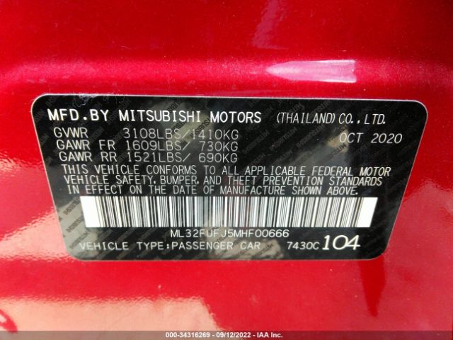 Photo 8 VIN: ML32FUFJ5MHF00666 - MITSUBISHI MIRAGE G4 