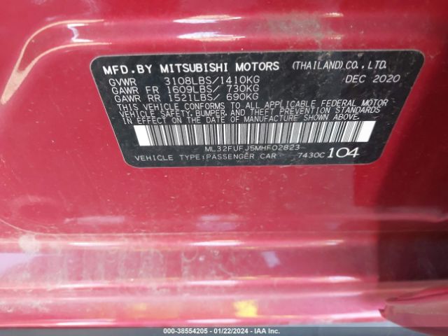 Photo 8 VIN: ML32FUFJ5MHF02823 - MITSUBISHI MIRAGE G4 