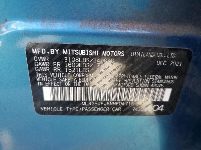 Photo 11 VIN: ML32FUFJ5NHF04718 - MITSUBISHI MIRAGE 