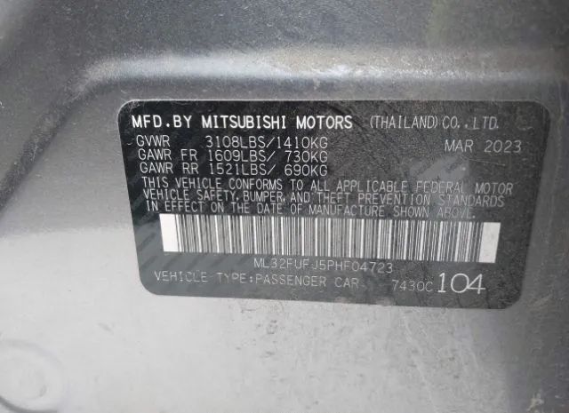 Photo 8 VIN: ML32FUFJ5PHF04723 - MITSUBISHI MIRAGE 