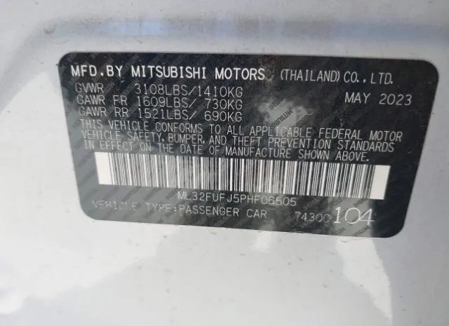 Photo 8 VIN: ML32FUFJ5PHF06505 - MITSUBISHI MIRAGE 