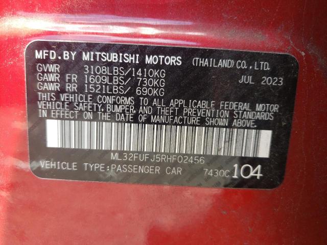 Photo 12 VIN: ML32FUFJ5RHF02456 - MITSUBISHI MIRAGE 