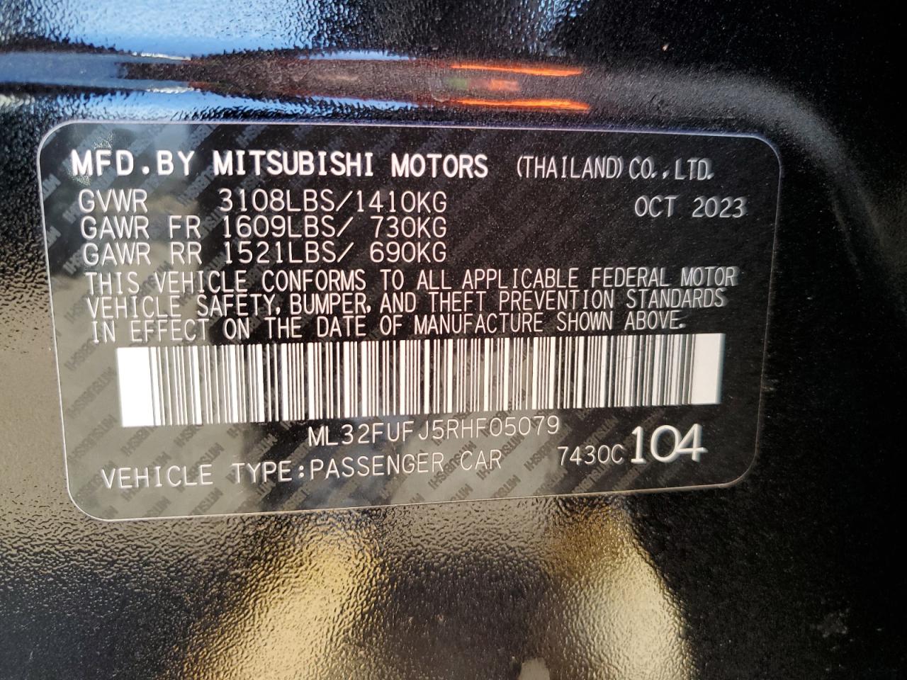 Photo 11 VIN: ML32FUFJ5RHF05079 - MITSUBISHI MIRAGE 