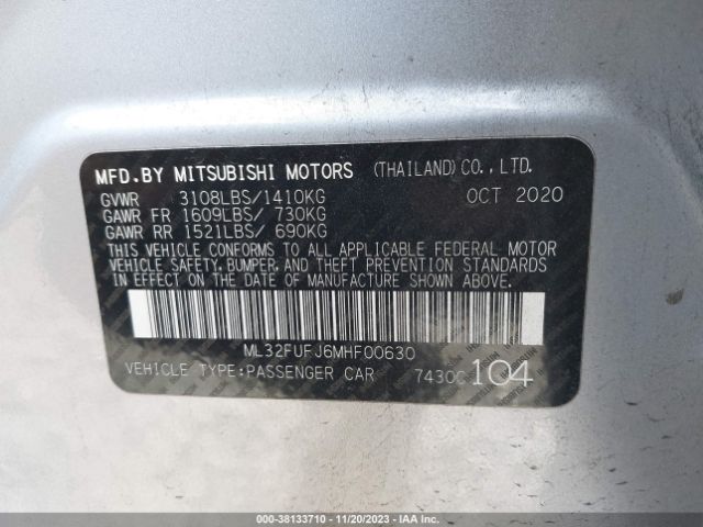 Photo 8 VIN: ML32FUFJ6MHF00630 - MITSUBISHI MIRAGE G4 