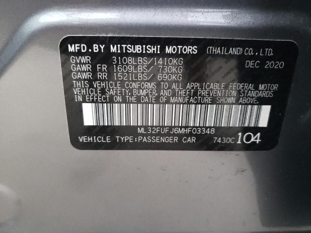 Photo 9 VIN: ML32FUFJ6MHF03348 - MITSUBISHI MIRAGE G4 