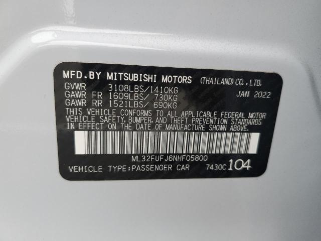 Photo 11 VIN: ML32FUFJ6NHF05800 - MITSUBISHI MIRAGE 