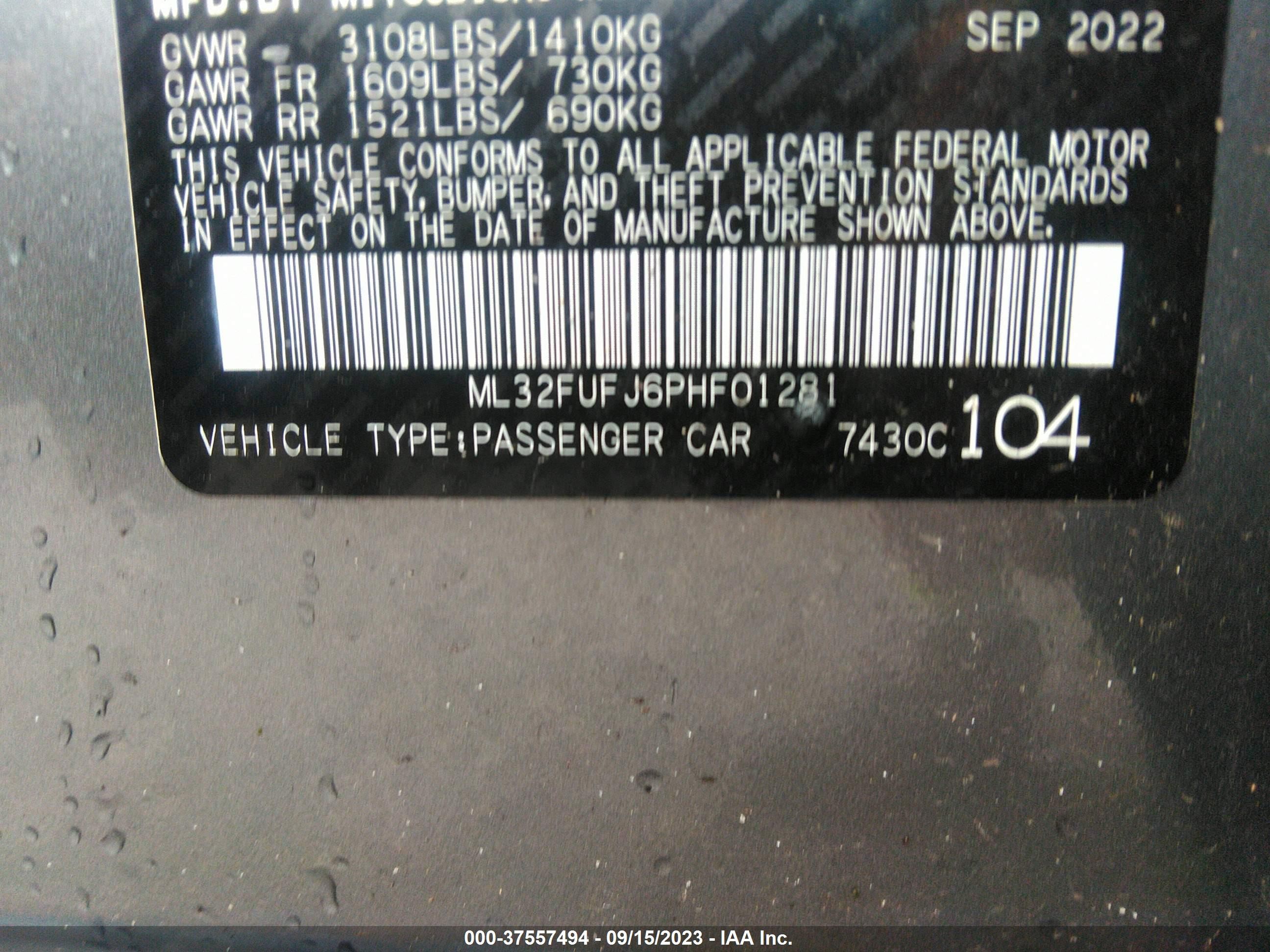 Photo 8 VIN: ML32FUFJ6PHF01281 - MITSUBISHI MIRAGE 