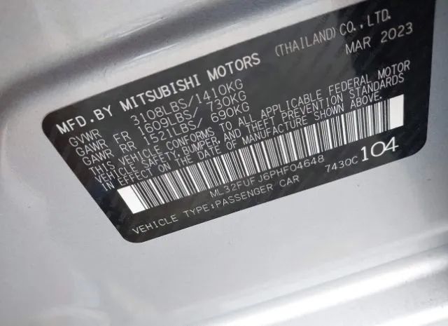 Photo 8 VIN: ML32FUFJ6PHF04648 - MITSUBISHI MIRAGE 