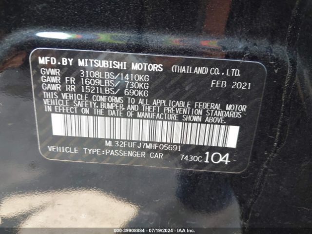 Photo 8 VIN: ML32FUFJ7MHF05691 - MITSUBISHI MIRAGE G4 