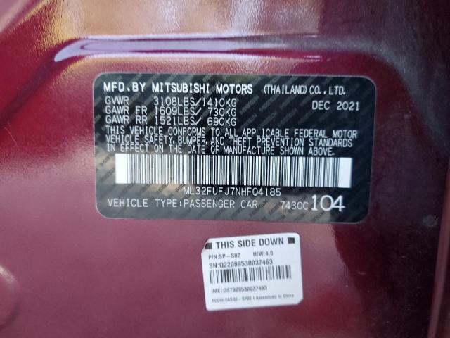 Photo 11 VIN: ML32FUFJ7NHF04185 - MITSUBISHI MIRAGE 