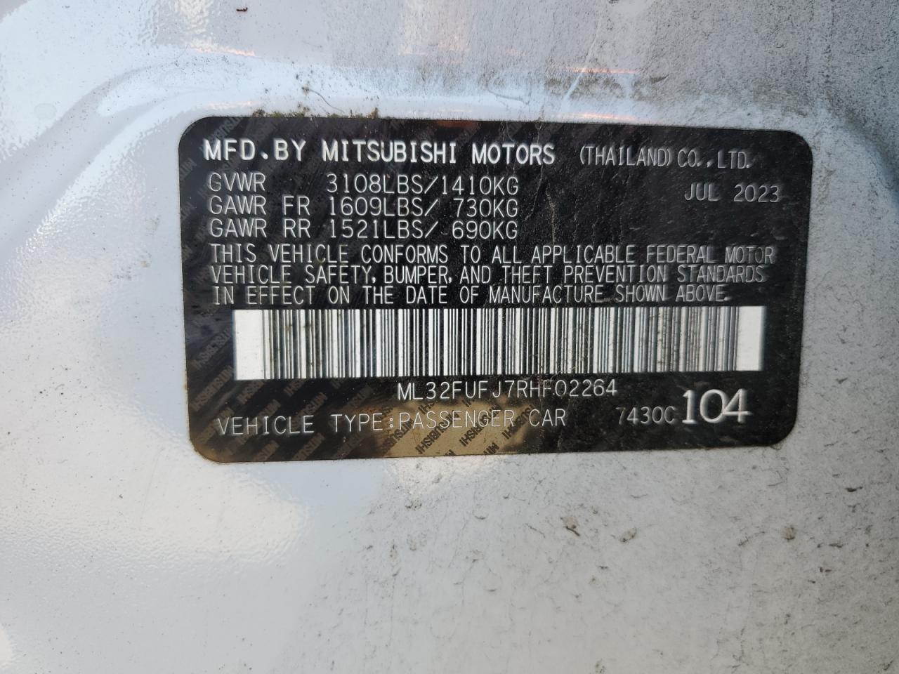 Photo 11 VIN: ML32FUFJ7RHF02264 - MITSUBISHI MIRAGE 