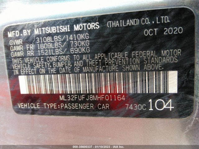 Photo 8 VIN: ML32FUFJ8MHF01164 - MITSUBISHI MIRAGE G4 