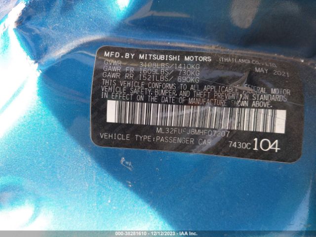 Photo 8 VIN: ML32FUFJ8MHF07207 - MITSUBISHI MIRAGE G4 