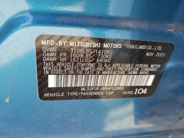 Photo 11 VIN: ML32FUFJ8NHF02865 - MITSUBISHI MIRAGE G4 